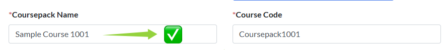 coursepack name must be unique